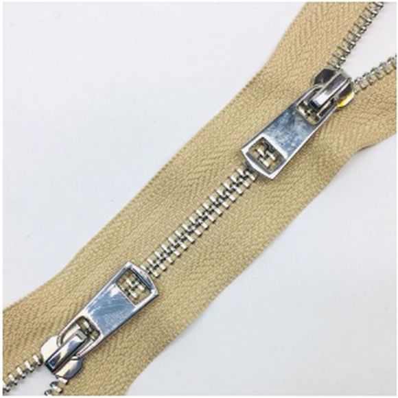 Молния мет. титан №5 никель два замка 85см D101 песчаный