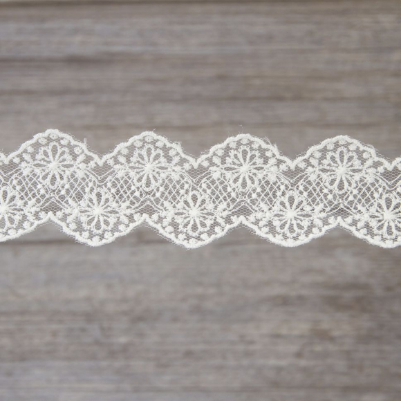 Кружево-вышивка на тюле, 18 мм, 13,5 м