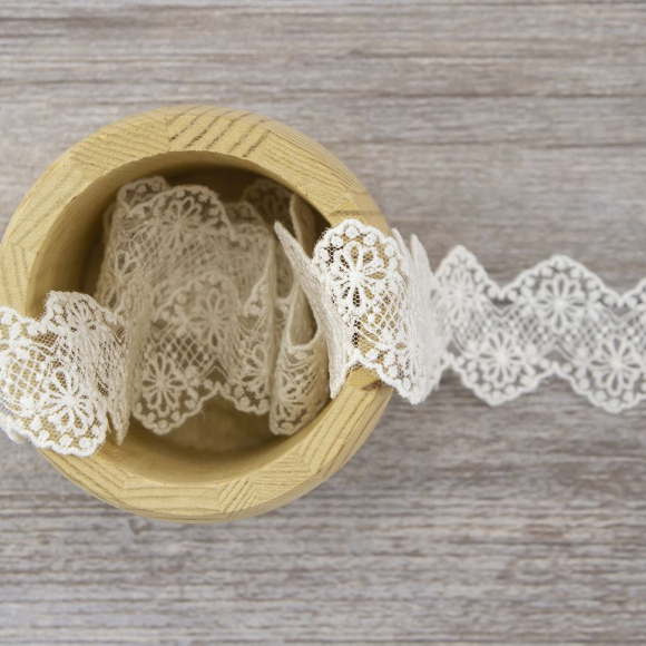 Кружево-вышивка на тюле, 18 мм, 13,5 м