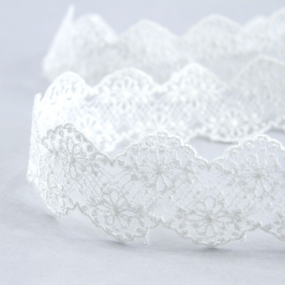 Кружево-вышивка на тюле, 18 мм, 13,5 м