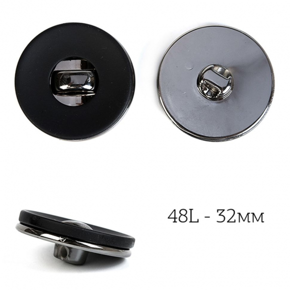 Пуговицы пластик TBY.J.8937A цв.01 черный 48L-32мм, на ножке, 36шт