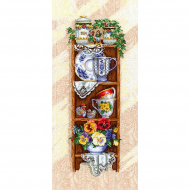 Набор для вышивания СДЕЛАЙ СВОИМИ РУКАМИ арт.П-34 Полка с чашками 32х72 см