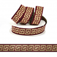 Лента (тесьма) жаккардовая арт.VB.102165 шир. 16мм цв.бордо уп.10 м