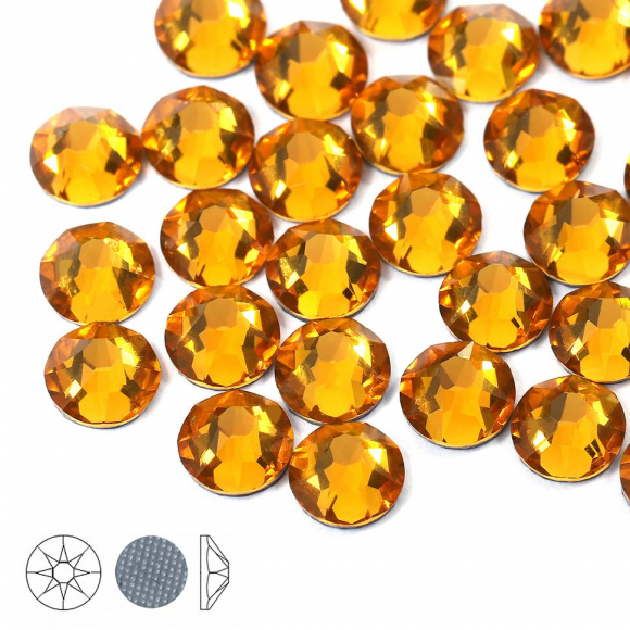 Стразы термоклеевые Xirius 8+8 граней SS20 (4,6-4,8 мм) арт.HF20-03 цв.Topaz , уп.100шт