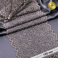 Кружево-стрейч KRUZHEVO арт.TBY.L1351 шир.180мм цв.1645 шиншилла уп.25м