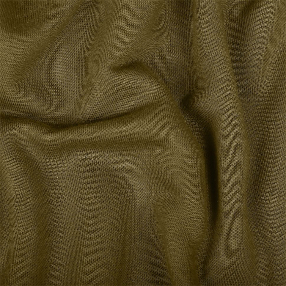 Ткань трикотаж Футер 3х нитка петля хлопок 320г пенье 190см хаки 18-0825 уп.6м