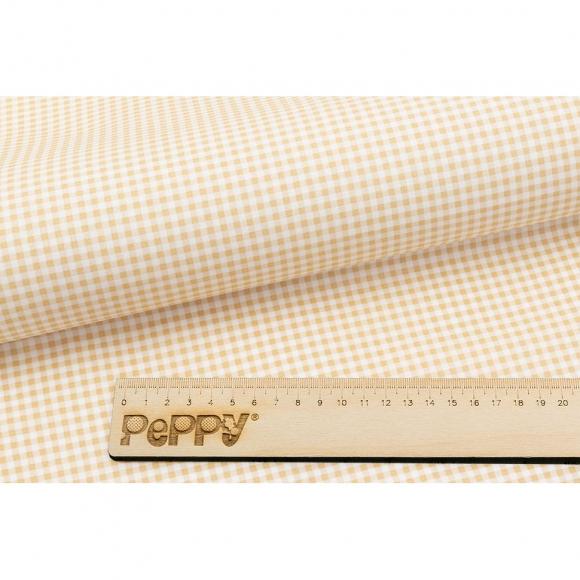 Ткань для пэчворка PEPPY Бабушкин Сундучок 140 г/м? 100% хлопок цв.БС-46 клетка бежевый уп.50х55 см