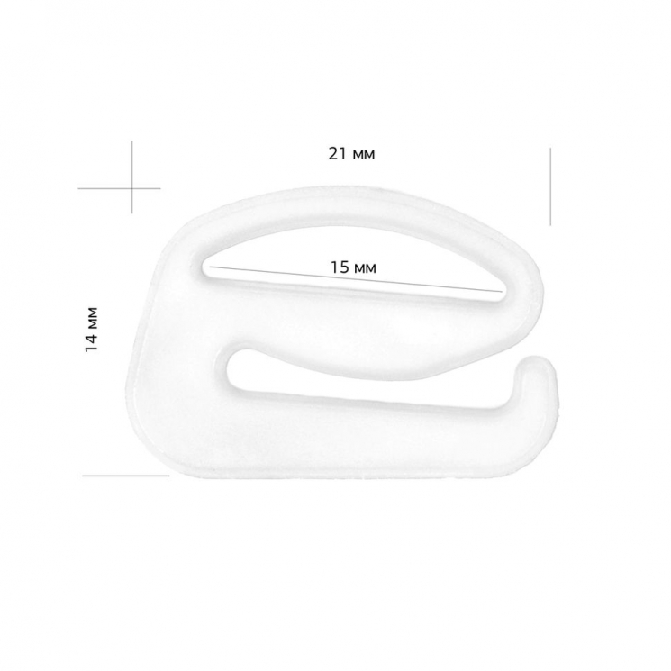 Крючок для бюстгальтера пластик TBY-82639 d15мм, цв.белый, уп.100шт