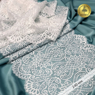 Кружево-стрейч KRUZHEVO арт.TBY.40992 шир.225мм цв.001 белый уп.25м