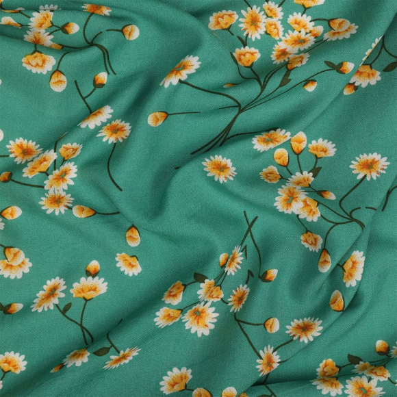 Ткань Штапель  TBY Vi-8130-c4 плот 110г/м2 100% вискоза шир. 145 см цв.с4 зеленый уп.5м