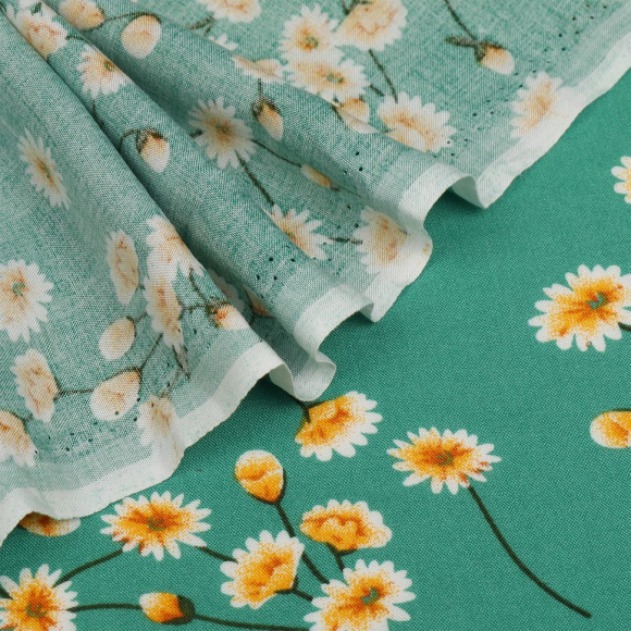 Ткань Штапель  TBY Vi-8130-c4 плот 110г/м2 100% вискоза шир. 145 см цв.с4 зеленый уп.5м