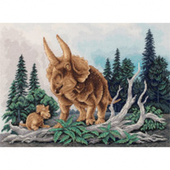 Набор для вышивания PANNA Золотая серия арт. J-7290 Трицератопс 30х22 см