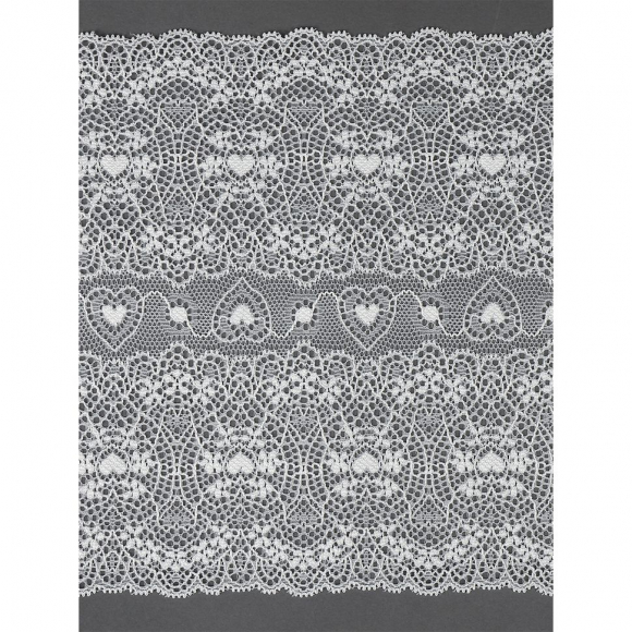 Кружево-стрейч KRUZHEVO арт.TBY.6185 шир.185мм цв.004 белый уп.2,7м