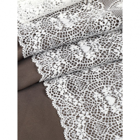 Кружево-стрейч KRUZHEVO арт.TBY.6185 шир.185мм цв.004 белый уп.2,7м