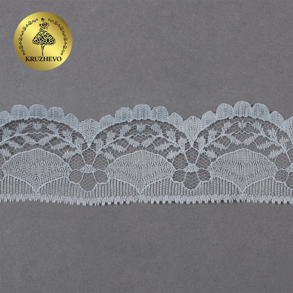 Кружево-трикотаж KRUZHEVO арт.TBY 1661 шир.40мм цв.06 серый, уп.27,4м