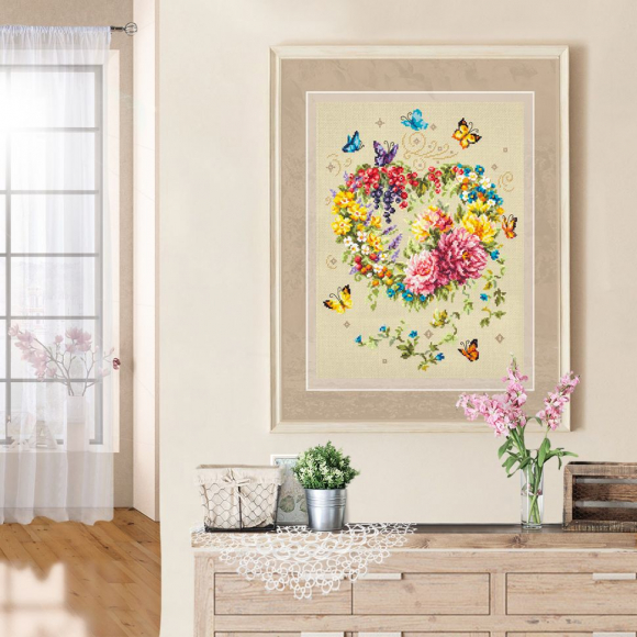 Набор для вышивания ЧУДЕСНАЯ ИГЛА арт.100-143 Нежность сердца 26х34 см