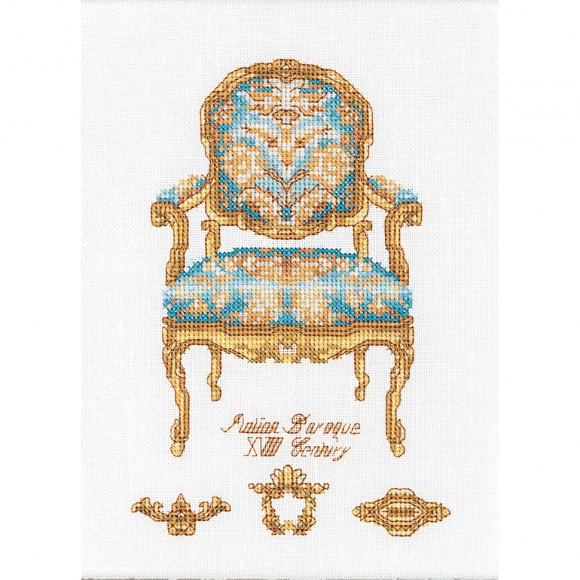 Набор для вышивания "Шесть стульев", канва лён 36 ct