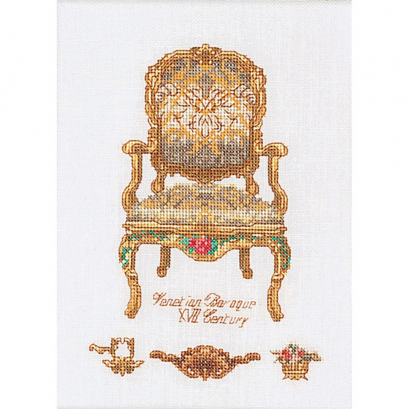 Набор для вышивания "Шесть стульев", канва лён 36 ct