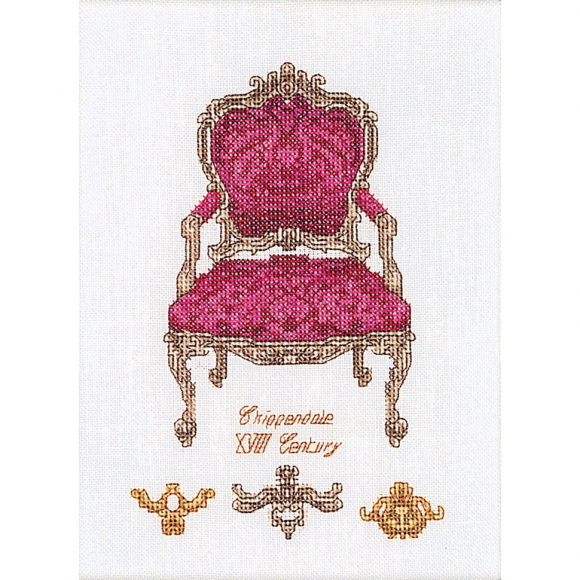 Набор для вышивания "Шесть стульев", канва лён 36 ct