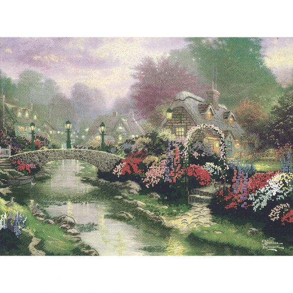 203_Набор для вышивания "Мост, освещенный фонарями"