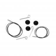 10522 Knit Pro Тросик (заглушки 2шт, ключик) для съемных спиц, длина 56 (готовая длина спиц 80)см, черный