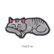Термоаппликации арт.TBY-2188 Спящий кот 11х5,5см, уп.10шт