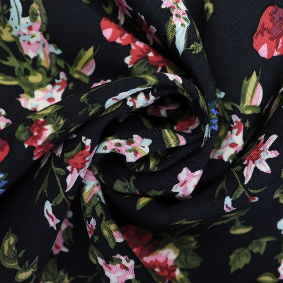 Ткань Штапель 105 г/м? 100% вискоза шир.150 см арт.Р.21073.03 цв.03 синий уп.25м