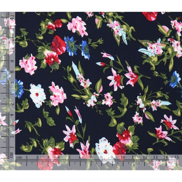 Ткань Штапель 105 г/м? 100% вискоза шир.150 см арт.Р.21073.03 цв.03 синий уп.25м