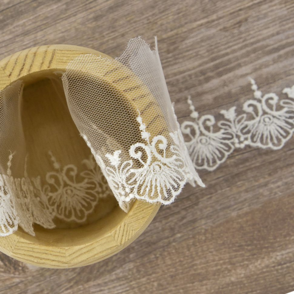 178116_Кружево-вышивка на тюле, 32 мм, 13,50 м