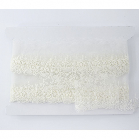 178116_Кружево-вышивка на тюле, 32 мм, 13,50 м