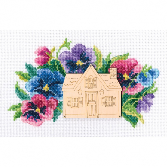 Набор для вышивания РТО арт.MBE9002 Улица цветов 18,5х11,5 см