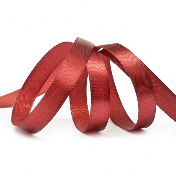Лента атласная 12мм цв.3091 т.красный IDEAL уп.27,4 м