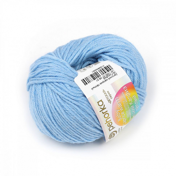 Пряжа для вязания ПЕХ Детский каприз тёплый (50% мериносовая шерсть, 50% фибра) 10х50г/125м цв.005 голубой