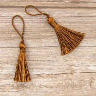 183400_Кисть декоративная на шнуре, длина 45 мм, цвет шоколадный