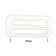 Крючок для бюстгальтера металл TBY-57747 d18мм, цв.F102 сумрачно-белый, уп.100шт