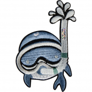 Термоаппликация "Кит в водолазных очках"