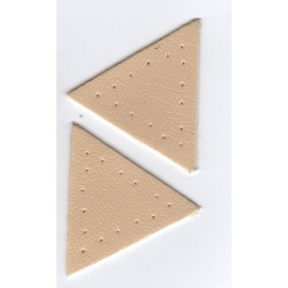 147093_Заплатка "Треугольник" искусственная кожа с перфорацией, цвет бежевый