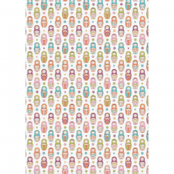 Ткани для пэчворка в рулонах КРОШКИ-МАТРЁШКИ 112 см 100% хлопок (в метрах) КМ-14 белый