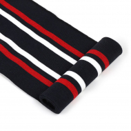 Подвяз трикотажный полиэстер арт.TBY.73014 цв.т.синий с белой и красной полосами, 14х100см уп.5шт