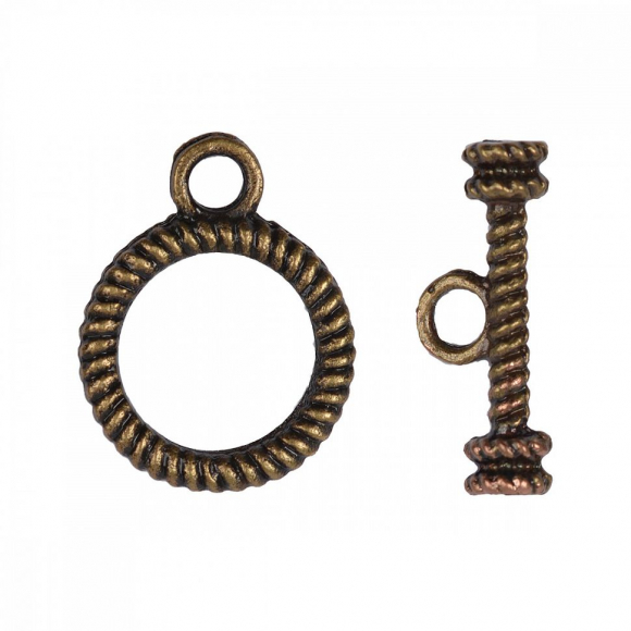 Замок Тогл MAGIC 4 HOBBY для бус арт.MH.111919-4 цв. бронза 12 мм уп.20шт Замок Тогл MAGIC 4 HOBBY для бус арт.MH.111919-4 цв. бронза 12 мм уп.20шт