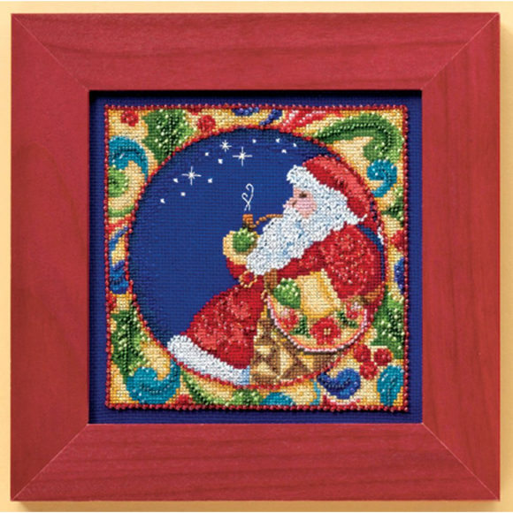Набор для вышивания бисером MILL HILL Санта 12,7х12,7 см