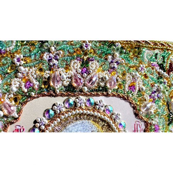 Набор для вышивания хрустальными бусинами ОБРАЗА В КАМЕНЬЯХ арт. 7737 Богородица Помощница в родах (Храмовая икона) 36х42,5 см