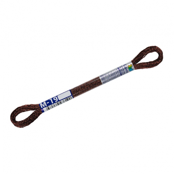 Нитки для вышивания Gamma мулине NM металлик 100% полиэстер 12 x 8 м цв.М-19 коричневый