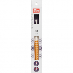 218487 PRYM Крючок для вязания Ergonomics 5мм/16см, high-tech полимер, белый/желтый