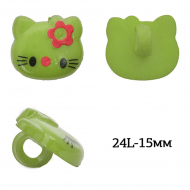 Пуговицы пластик Кити TBY.P-2924 цв.08 зеленый 24L-15мм, на ножке, 400 шт