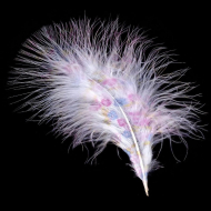 Перо страуса арт.R-2014-13 13-15 см цв.белый-мульти 7