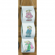 Набор для вышивания PERMIN арт.41-5765 Держатель для туалетной бумаги WC дети 12х60 см