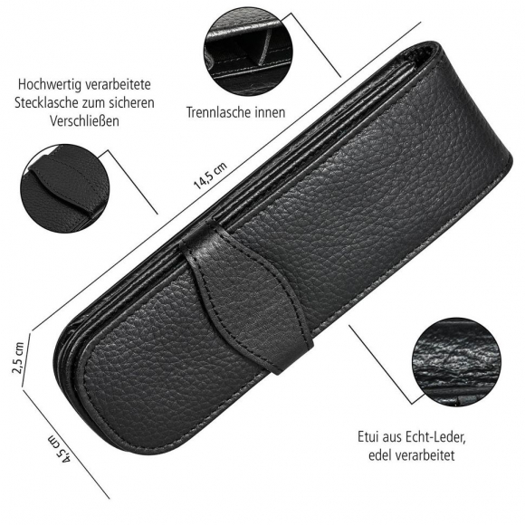 189743_Футляр кожаный "Leather Case Classic" для двух ручек, цвет черный