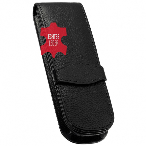 189743_Футляр кожаный "Leather Case Classic" для двух ручек, цвет черный