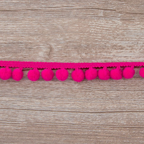 Тесьма с помпонами, диаметр 10 мм, цвет тёмно-красный Тесьма с помпонами, диаметр 10 мм, цвет тёмно-красный